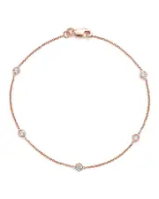 Diamond Station Bracelet in 14K Rose Gold, .25 ct. t. w.