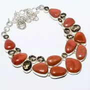 Natural Red Mookaite - Australia 925 Sterling Silver Necklace 17.99" TN7524-411