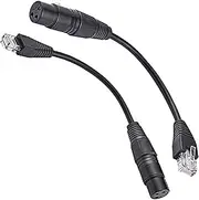 tunghey 2Pack 3 Pin XLR Female to RJ45 Male Adapter, RJ45 to XLR DMX Cable, for DMX-CON Controller Series, Stage and Recording Studio 30CM