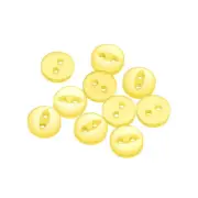 10pcs Yellow Round Sewing Buttons 9mm Resin 2-Hole Fish Eye Craft Button