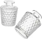 ULTECHNOVO 2pcs Aromatherapy Glass Diffuser Bottles Refillable Fragrance Containers Elegant Essential Oil Jars for Home and Office Decor for Scent Diffusion