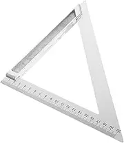 Outanaya Triangle Ruler 90 Degree Wide Base Square Ruler for Building Engineering Silver