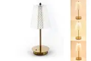 Cordless LED Table Lamp Dimmable Night Light Touch Control 3 Colour Style USB Rechargeable Hexagon Shade