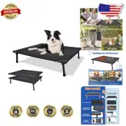 Portable Elevated Dog Cot - Breathable Mesh Bed for Indoor & Outdoor Comfort