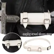 Medieval Sword Frog Holster with Belt White Warrior Rapier Scabbard Holder Belt