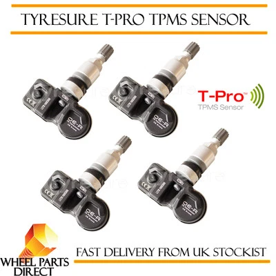 TPMS Sensors (4) OE Replacement Tyre Pressure Valve for Peugeot 308 2013-2015