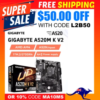 GIGABYTE A520M K V2 Motherboard AMD AM4 For Ryzen 3/4/5 Series CPU DDR4 64GB