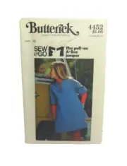 Butterick Sewing Pattern 4452 Girls Jumper Loose Fit Pull On A-Line Sew and Go