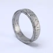 Meteorite Ring,SIZE(US 6.95 ),Muonionalusta meteorite carved ring AB183