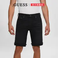 在飛比找蝦皮商城優惠-【GUESS】ECO系列 刷色反摺合身牛仔短褲-黑