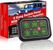 6 Gang Switch Panel, Automatic Dimmable LED Control Box, Universal Electronic Relay System, for Truck ATV UTV Boat SUV Caravan