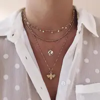 在飛比找蝦皮購物優惠-Gold color Choker Necklace for