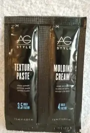 AG Style Hair TEXTURE PASTE & MOLDING CREAM Duo Foil Sample .25 oz/7.5mL New
