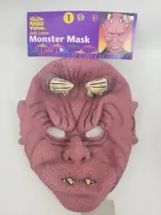 Vintage Pumpkin Time Latex Monster Devil Mask Adult Halloween KMart NWT