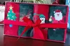 JC Penny Christmas 4 Piece Fingertip Towel Set Santa Penguin Reindeer Tree