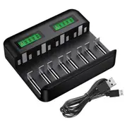 Smart Battery Charger 8 Slots LCD Display For AA/AAA/C/D / 18650 / 22650 Rechargeable Batteries