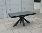 Extendable Table Plan Glass Finished Ceramics Base Metal Modern