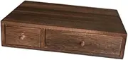 yuksok Desktop Organizer with Drawer Cosmetic Organizer Wood Tabletop Cabinet for Notepads Sticky Notes Hair Accessories Paper Clips, 2 Drawer