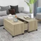 Wooden Coffee Table Sonoma Oak 75x75x38cm Modern Sofa Lounge Side Lamp Storage