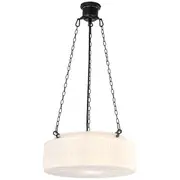 Collingwood 3 Chain Pendants Lights Black Art Deco Suspensions Period Lighting