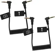 COSMEVIVI 2pcs 3.5mm to Adapter Cable Coiled Stereo Audio Microphone Cable for Smartphones Cameras