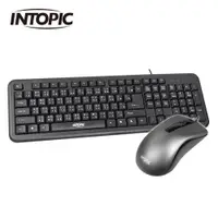 在飛比找PChome24h購物優惠-【INTOPIC 廣鼎】KBC-953 USB 有線鍵盤滑鼠