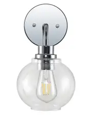 JONATHAN Y Sandrine 6.5in 1-Light Iron/Seeded Glass Cottage Rustic LED Vanity Light