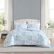 Laura Ashley - Twin XL Comforter Set, Bedding Set Includes Matching Bed Sheets, Sham & Pillowcase, Medium Weight, Oeko-TEX Certified (Anja Blue)