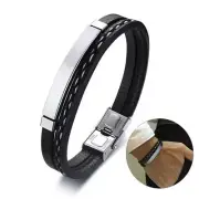 Delysia King 2021 Trendy Men Leatherwear Weave Bracelet Leisure Color Contrast S