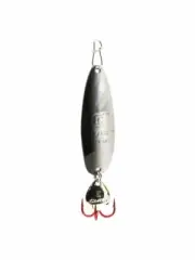 Clam Ribbon Leech Flutter Spoon 1/16 oz - Silver Black Holo - Ice Fishing
