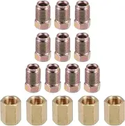 X AUTOHAUX 15pcs Motorcycle Brake Line Tube Fittings 3/8"-24 Threads Assortment for 3/16" Hydraulic Brake Lines Union Durable Brake Pipe Connector
