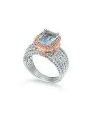 Suzy Levian Two-Tone Silver 5.83 ct. tw. Gemstone Statement Ring