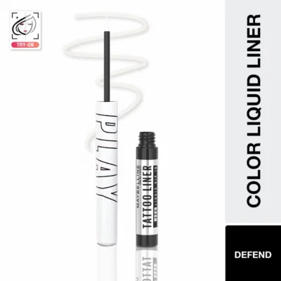 Maybelline New York Tattoo Play Colored Liquid Eyeliner -Defend (White) (2.1ml)