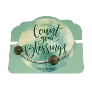 Count your Blessings - Gratitude Blessing Bracelet - Unakite 10mm - Sterling Silver