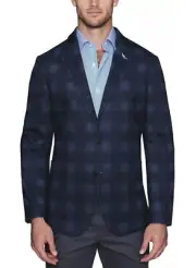 TailorByrd Mens Modern Fit Stretch Jersey Knit Printed Sport Coat 42 Long Navy