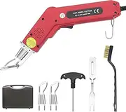 100W Electric Hot Knife Rope Cutter Hot Knife Cutting Tool Fabric Cutter with Heat Dial, 2 Blades, Wire Brush & Hex Wrench – For Synthetic Fabric, Straps, Canvas, Webbing, Cord