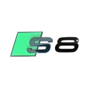 For Audi S8 A8 Rear Emblem Boot Trunk Back Badge Sticker Gloss Green Black (for: Audi)