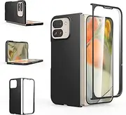 [Foluu] Case for Google Pixel 9 Pro Fold, with Front Built-in Screen Protector, Ultra Thin Slim Fit Matte PC Protective Cover for Google Pixel 9 Pro Fold 2024 (Black)