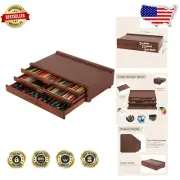 Elegant Walnut 3-Drawer Artist Supply Box with Removable Dividers - Beech Wood