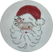 ROSALIE PETERS Hand-Painted SANTA CLAUS Needlepoint Canvas 15" round P42