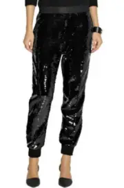Giambattista Valli Black Sequin Pants Size: 8 44 M