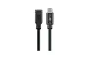 Goobay 1m Male to Female USB-C 3.1 Extension Cable Cord For Smartphones Black