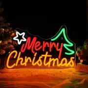 Merry Christmas Neon Sign, Lighted Christmas Sign for Christmas Tree Wall Chr...