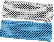 PAMINGONO Travel Cooling Towels 2pcs Neck Wrap Towels for Sports Fitness Yoga Golf Quick Dry Absorbent Blue/Grey