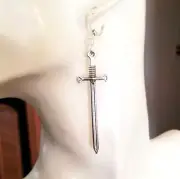 Mens Sword Earring Mens Earring Medieval Sword Mens Jewelry Knights Templar