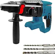 [TALOEYH] Rotary Hammer Drill Compatible with Makita 18V/21V Battery, 650W Heavy Duty Cordless Electric Hammer Drill with 360° Rotatable Side Handle, 3 Twist Drills (6/8/10 mm)