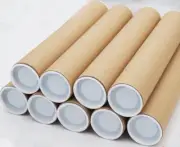 12-Pack Shipping Mailing Cardboard Tubes with Caps, 2X15-Inch Kraft Paper Poster