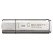 Kingston IronKey Locker+ 50 USB Flash Drive - 64GB Provide Consumer-Grade Security with AES Hardware-Encryption in XTS [IKLP50/64GB]