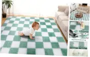 Super Soft Rug for Bedroom, 5x7 ft Area Rug Classic 5x7ft Sage Green and White