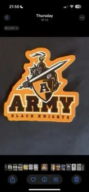 Army Black Knights Bumper Sticker Window Decal mascot sword